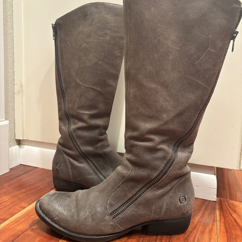 Born Lona distressed leather riding boot, women's size 9.5
